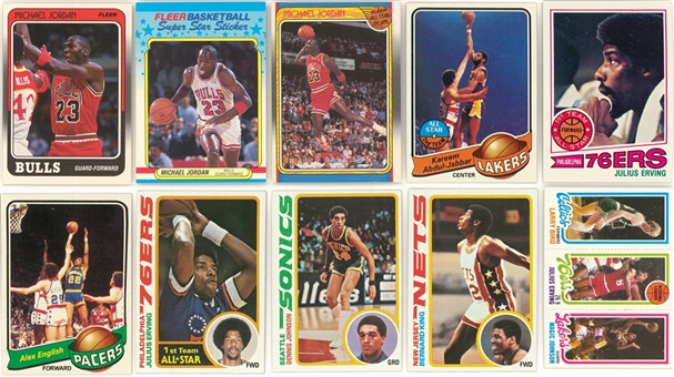 1976/77-1988/89 Topps and Fleer Basketball Sets Collection (7 Different) Including Bird, Jordan and Other Hall of Famers